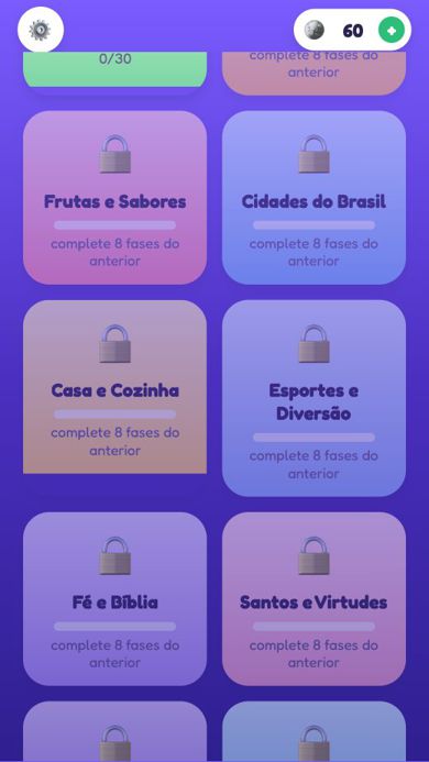 Tela 2 de Caça Palavras