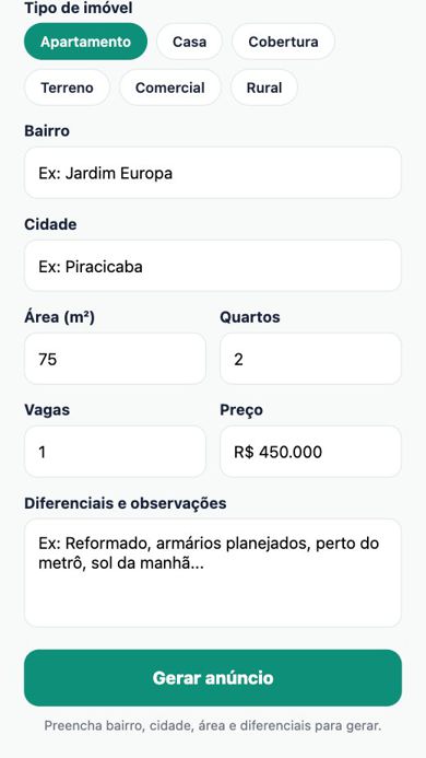 Tela 2 de ImóvelAI