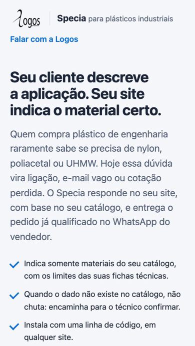 Tela 1 de Specia